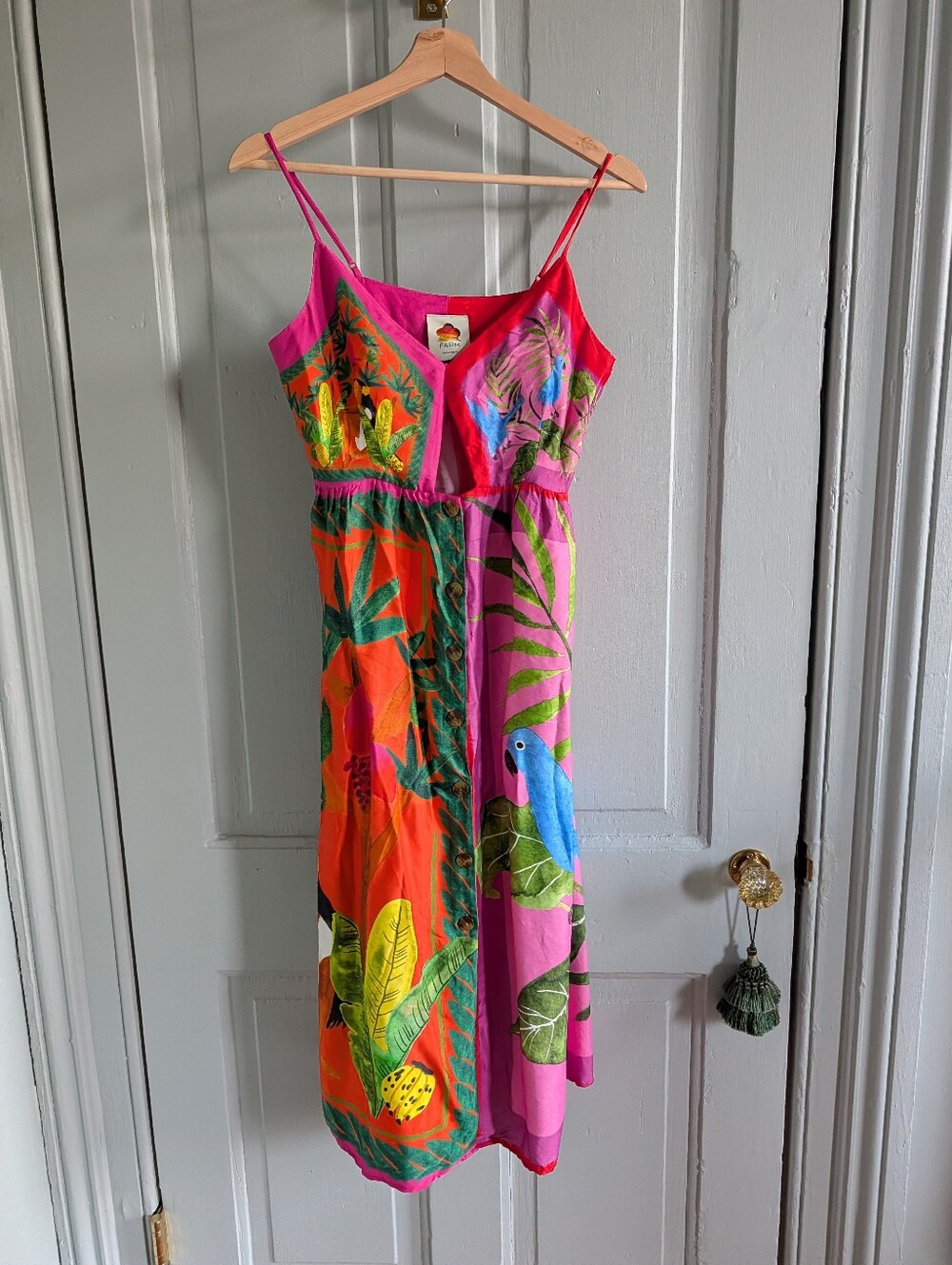 Farm Rio Double Scarves Dress - S Small - Picture 3 of 9